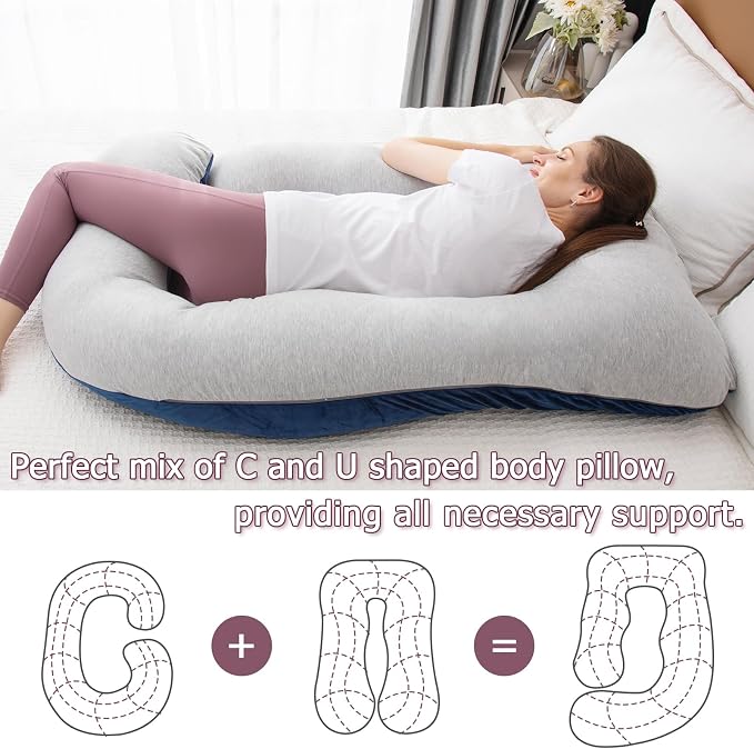 MOON PINE Pregnancy Pillow, U Shaped Full Body Pillow - Image 5
