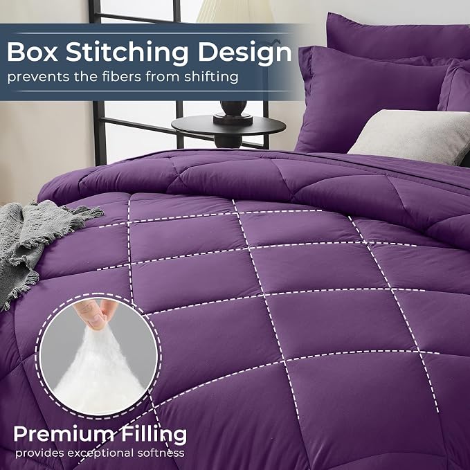 HEVUMYI Grape Purple Twin-XL Comforter Set - Image 4