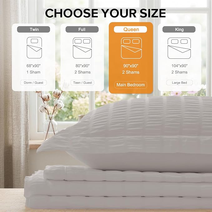 Cozyide Light Grey Duvet Cover Queen, 3 Pieces Bedding Duvet Covers, Soft - Image 3