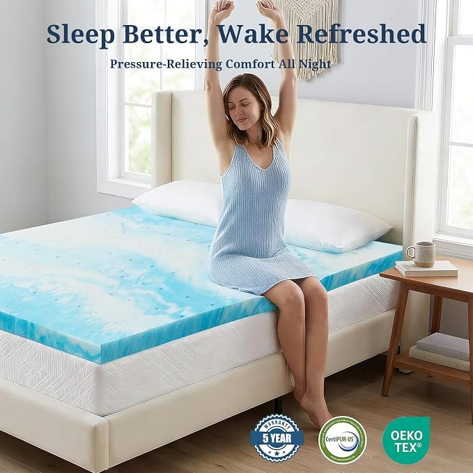 IULULU Cal King Size Mattress Topper, 4 Inch Gel Memory Foam Topper, Plush - Image 5