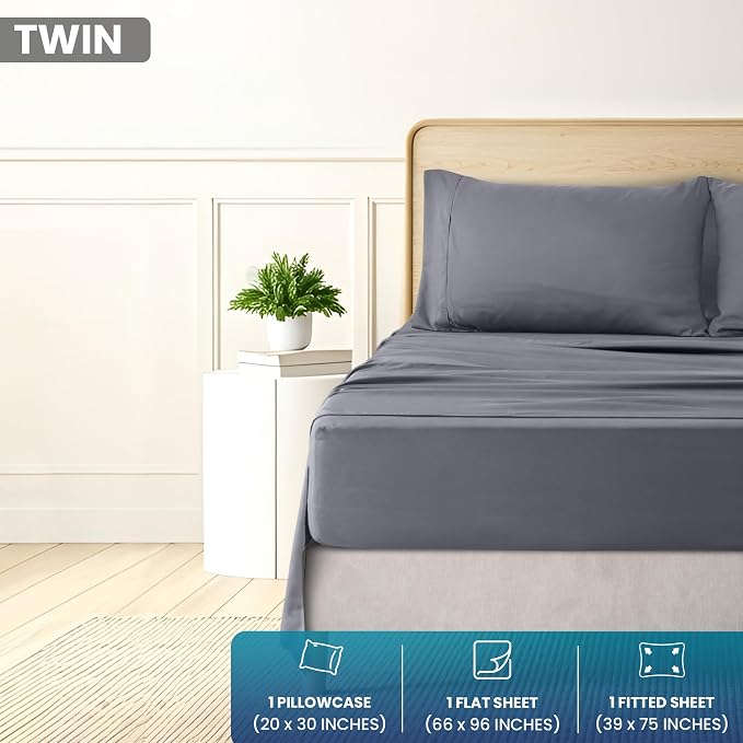 Utopia Bedding Twin Size 3 Piece Sheet Set - Image 2