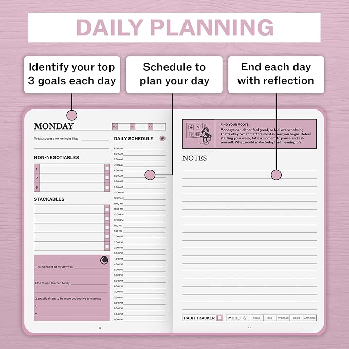 Undated Daily Planner | 90 Day Daily & Weekly Productivity Journal - Image 7