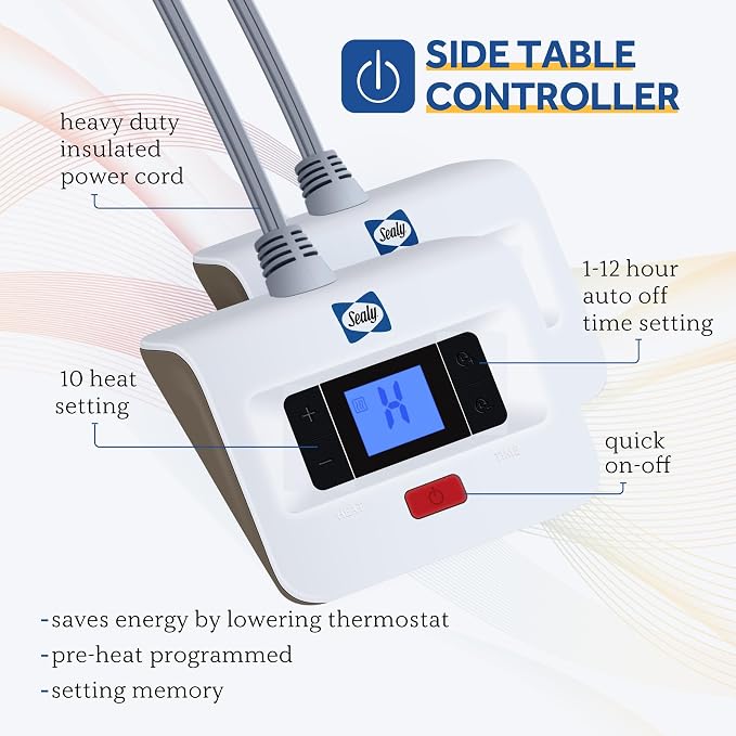 Sealy Electric Blanket Queen Size, Dual Control Soft Sherpa Heated Blanket - Image 5