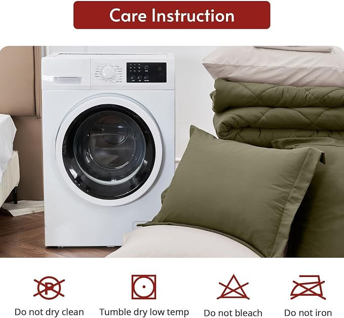 MUXHOMO 7 Pieces King Comforter Set, Reversible Bed in a Bag King Size - Image 9