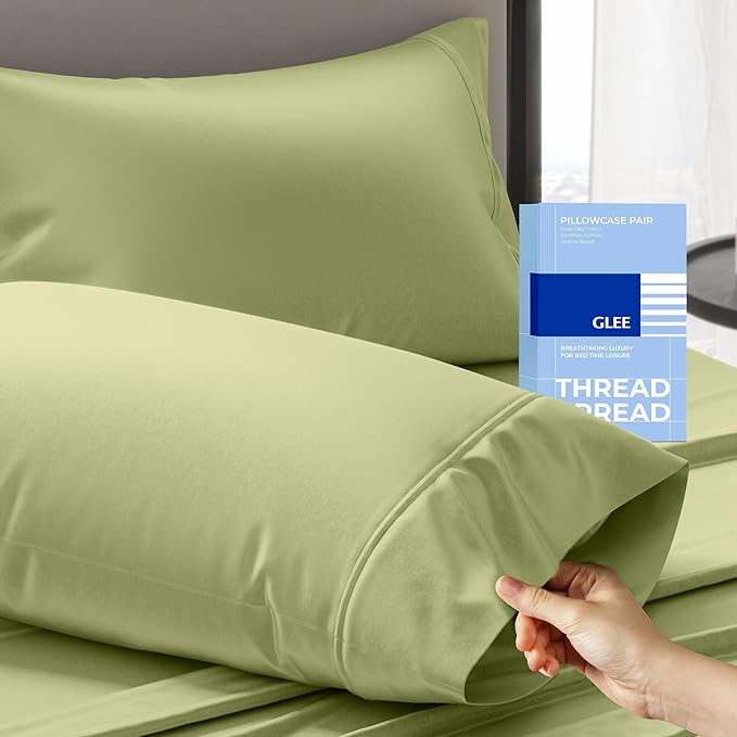 Thread Spread 100% Cotton Pillow Cases Queen Size Set of 2 by THREADSPREAD