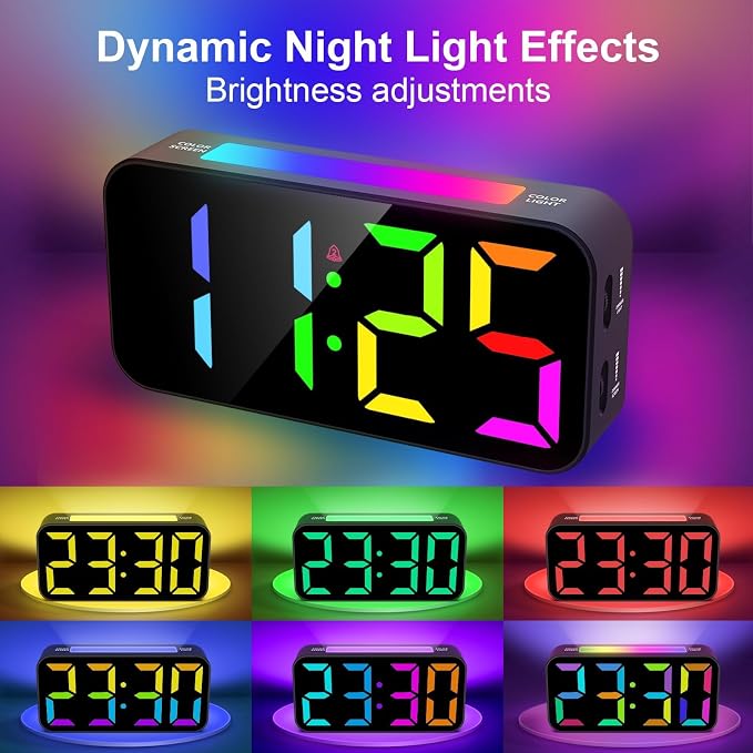 Topski Loud Alarm Clocks for Bedrooms Heavy Sleepers, Plug-in Digital Bedside - Image 2