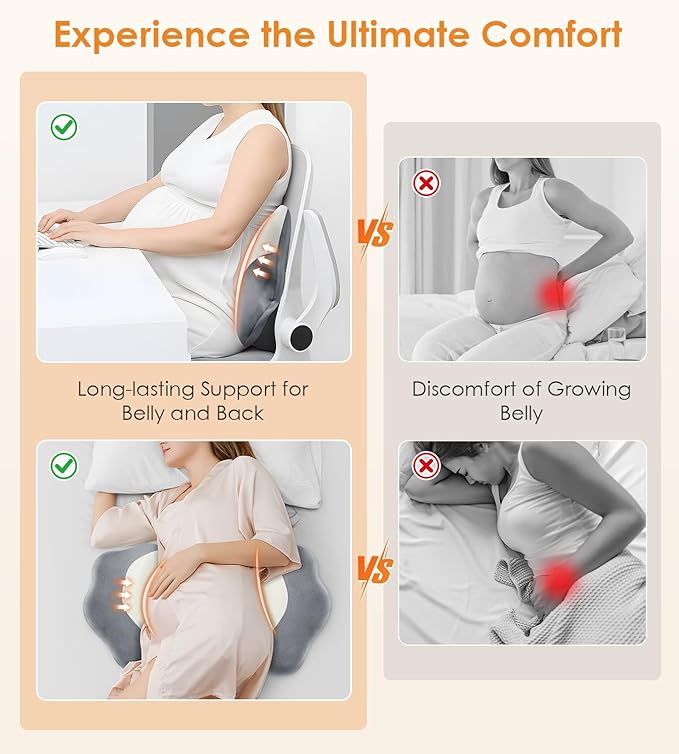 Memory Foam Maternity Pillow for Sleeping, Pregnancy Pillows Support for Back - Image 3