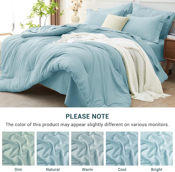 MUXHOMO 7 Pieces Full Comforter Set, Soft Bed in a Bag Full Size, All Season - Image 8