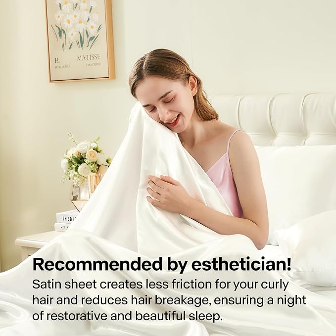BEDELITE King Size Sheets Set, Luxury Soft Ivory White 100% Polyester Sheets - Image 4