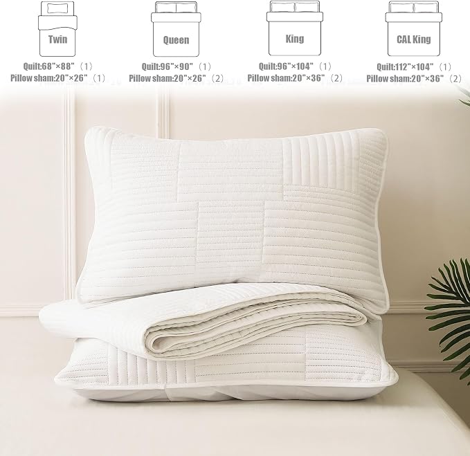 Whale Flotilla Ultra Soft King Quilt Bedding Set, Lightweight Microfiber White - Image 7