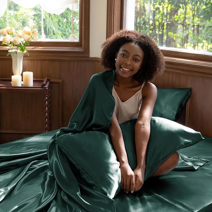 CozyLux Satin Sheets Queen Size Bed Set - Image 5