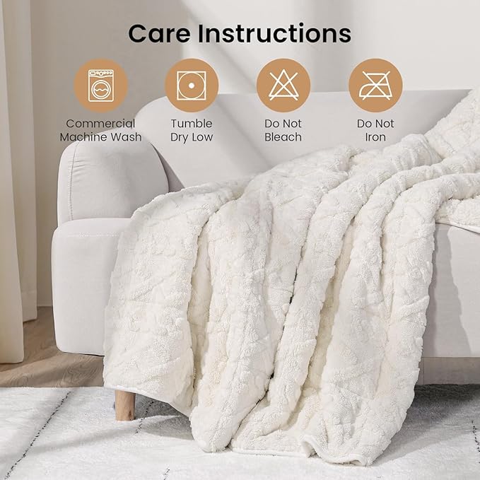 Drewin Weighted Blanket for Adults Queen Size 12 lbs, Soft Fuzzy Jacquard - Image 7