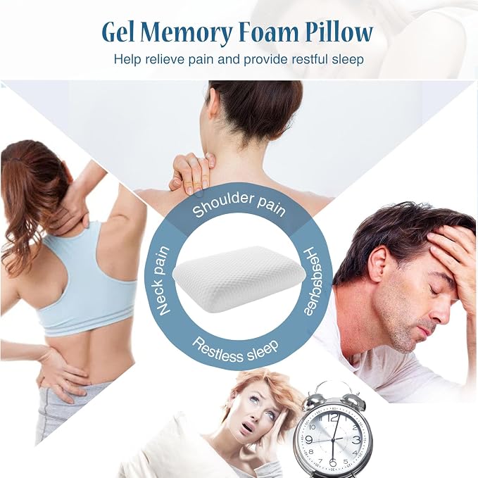 DUMOS Memory Foam Pillows for Sleeping 2 Pack, Bed Pillows for Adults - Image 4