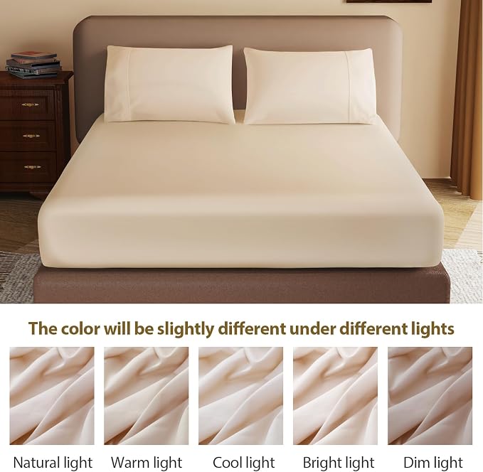 100% Egyptian Cotton Fitted Sheet Queen Size, 600 Thread Count, Single Fitted - Image 7
