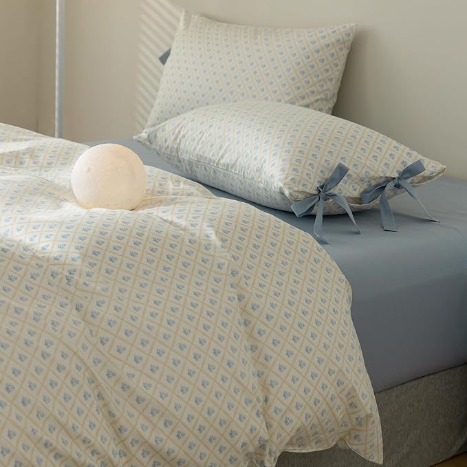 mixinni Blue Floral Duvet Cover Set Twin XL - Image 3