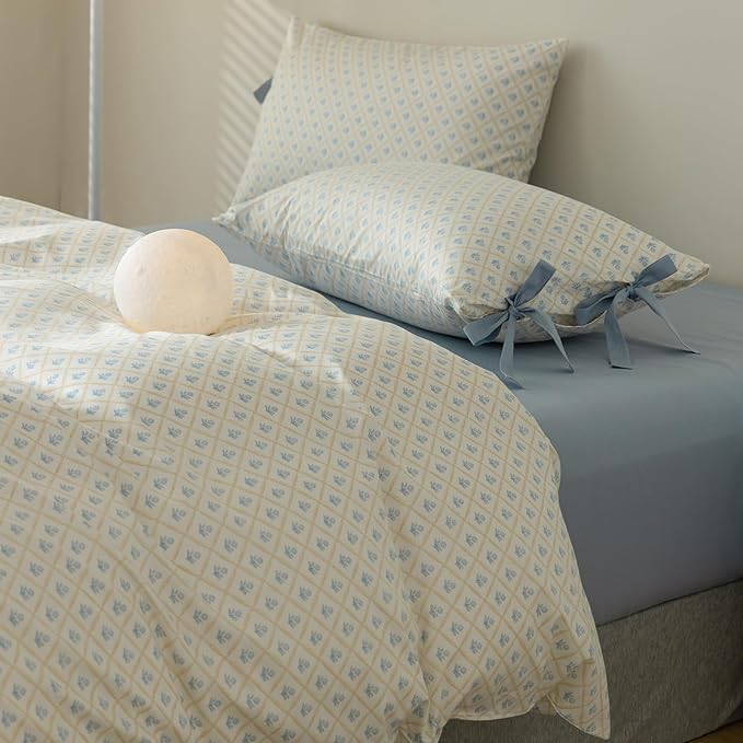 mixinni Blue Floral Duvet Cover Set King - Image 3