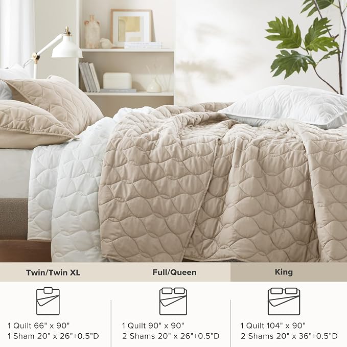 Comfort Spaces King Quilt Set Modern Reversible Ogee Coverlet King Bedding Set - Image 7