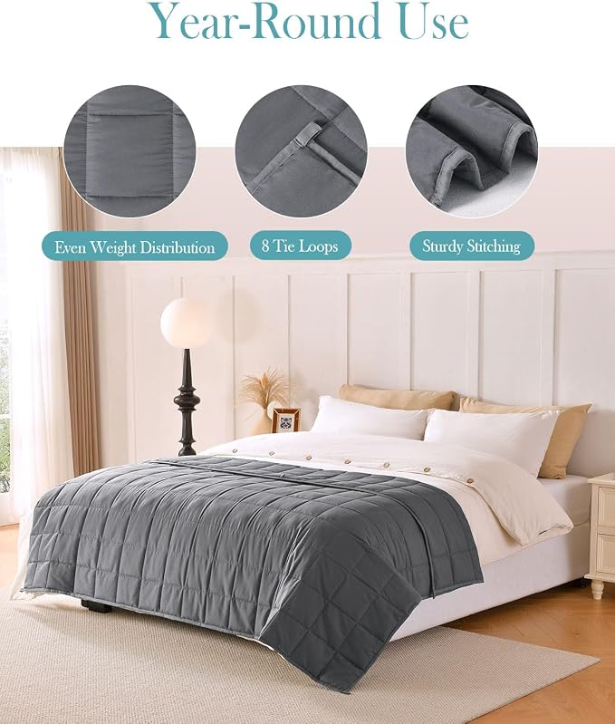 Topblan Weighted Blanket Queen Size 15lbs, Soft Cooling Weighted Blanket - Image 4