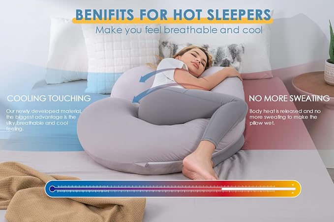 INSEN Cooling Pregnancy Pillow, Maternity Pillow - Image 3