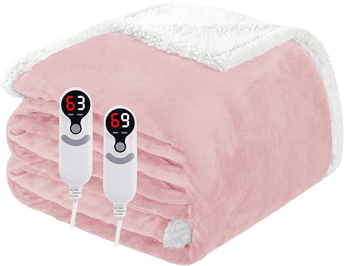 Electric Heated Blanket Queen Size 84"x90", Soft Flannel by Soypipo