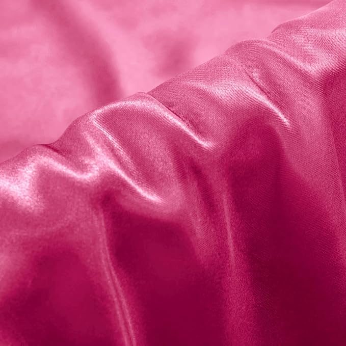Aormenzy Satin Pillow Cases for Women Queen Size Set of 2, Hot Pink Satin - Image 2