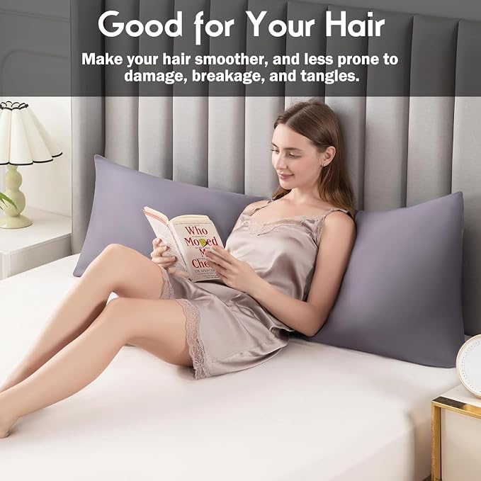Body Pillowcase with Zipper Cooling Viscose from Bamboo Zippered Pillowcases - Image 2