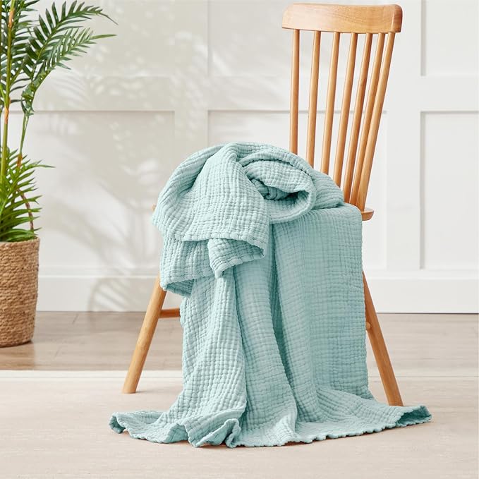 100% Cotton Muslin Blanket 40" x 40", Breathable and Lightweight Cotton Twin - Image 6