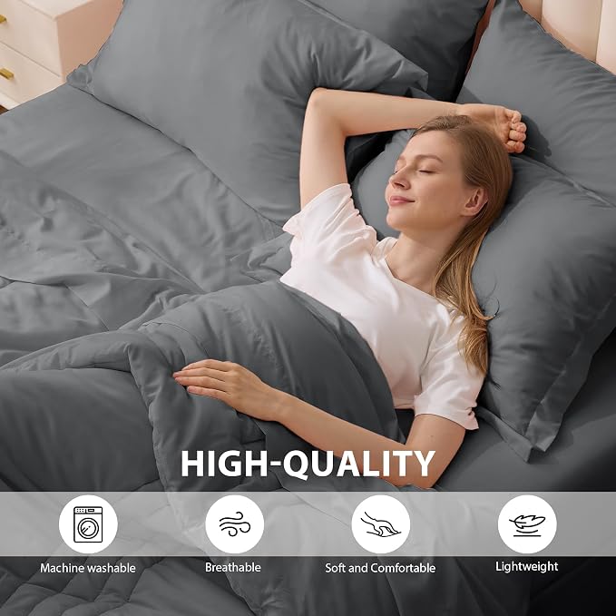 Twin Comforter Set Dark Grey - Image 4
