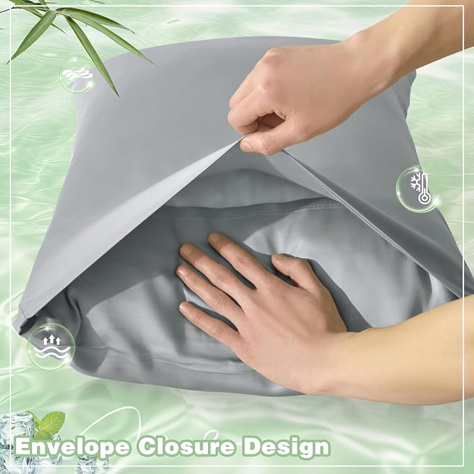 Homiest Cooling Pillow Cases King Size Set of 2, 100% Rayon Derived from Bamboo - Image 5
