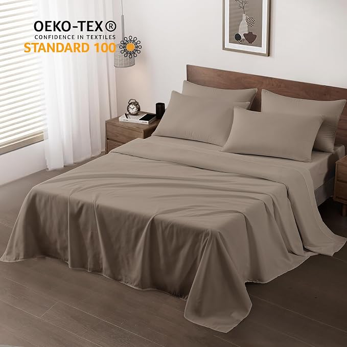 Maple&Stone Twin Flat Sheet 6 Pack, Premium Soft & Breathable, Brushed - Image 2