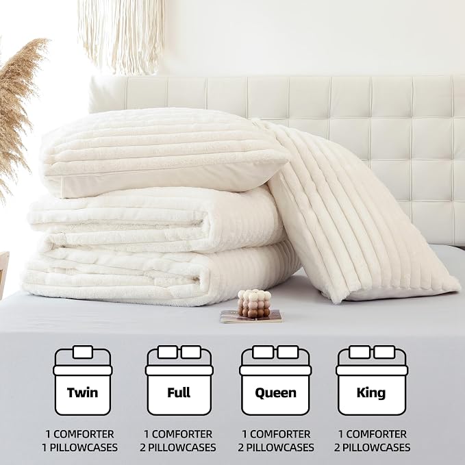 Smoofy Fluffy King Size Comforter Set 3 Pieces - Image 7