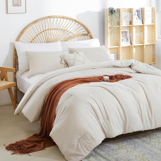 weigelia Beige Comforter Queen Size 3PCS Bed Comforter - Image 6