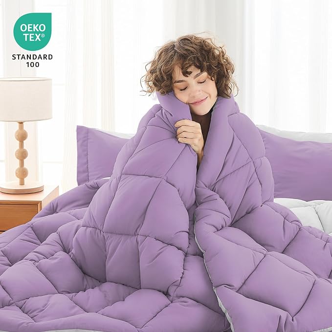 MUXHOMO 5 Pieces Twin Comforter Set, Reversible Bed in a Bag Twin Size - Image 2