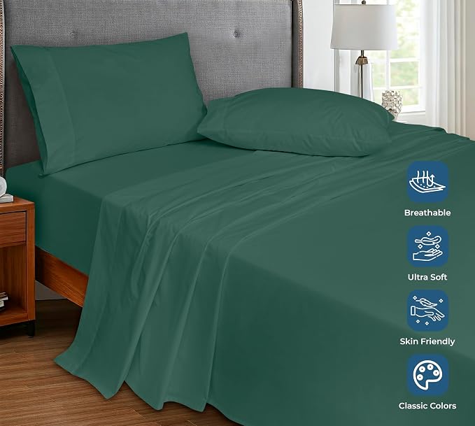 Royale Linens 100% Organic Cotton Twin XL Flat Sheet Only - Image 4