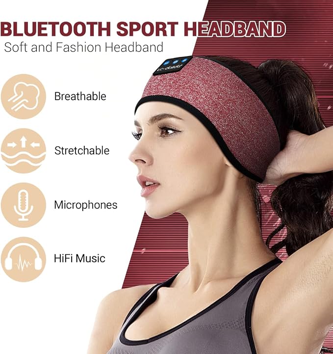 LC-dolida Sleep Headphones Bluetooth Headband Sleeping Wireless Headband - Image 4