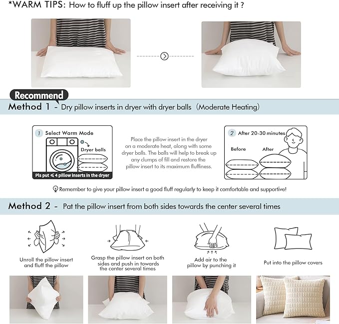 MIULEE 18x18 Inches Pillow Inserts Pack of 4, Decorative Throw Pillow Inserts - Image 2