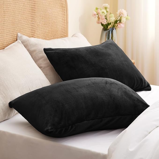 BEDELITE Flannel Pillowcases Standard Set of 2, Super Soft Fleece Pillow Case - Image 2