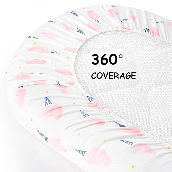Yoofoss Bassinet Sheets for Baby, Baby Delight, Angelbliss, Soft Breathable - Image 7