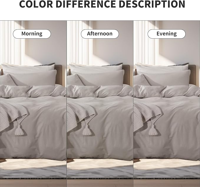 NEXHOME PRO Duvet Cover Queen Size, 100% Washed Cotton Orgnic Linen Like - Image 3