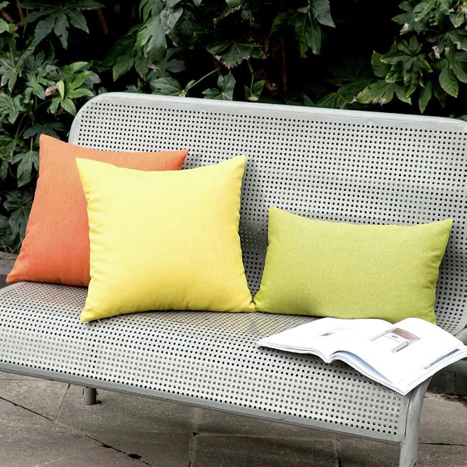 MIULEE Pack of 2 Decorative Outdoor Solid Waterproof Throw Pillow Covers Spring - Image 5
