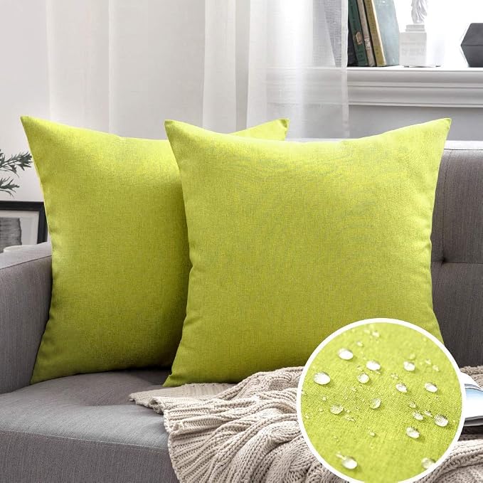 MIULEE Pack of 2 Decorative Outdoor Solid Waterproof Throw Pillow Covers Spring - Image 7