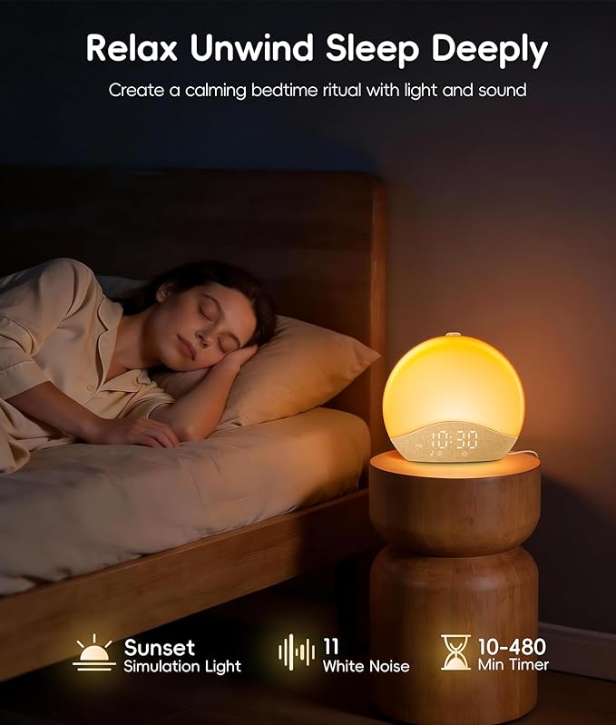 ecozy Sunrise Alarm Clock for Bedroom, 26 Soothing Sounds, 17 Night Lights - Image 4