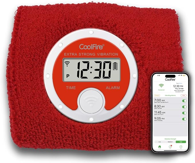 Coolfire Vibrating Alarm Clock Wristband, Silent Wake-Up Watch by Coolfire