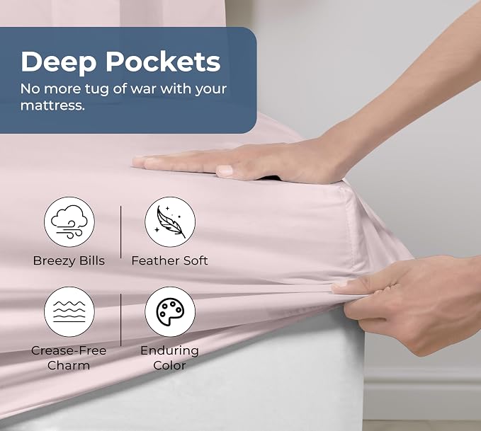 Royale Linens 100% Organic Cotton Fitted Sheet - Image 4