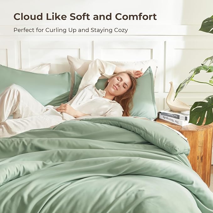 Litanika King Size Comforter Set, 3 Pieces Lightweight Solid Comforter King Size - Image 2