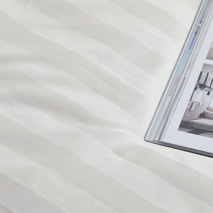 Flat Sheet Only Cal King Size, 400 TC 100% Egyptian Cotton Flat Sheet Striped - Image 6
