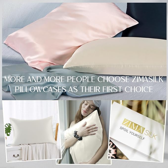 ZIMASILK 100% Pure Mulberry Silk Pillowcase 2 Pack, Soft and Smooth, Both Sides - Image 6