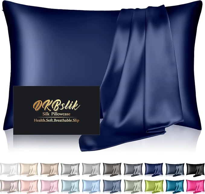 Silk Pillowcase for Hair and Skin, Mulberry Silk Pillow Cases Standard Size by HOME