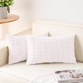 Aegero Pack of 2 Corduroy Decorative Throw Pillow Covers 12x20 Inch Soft by Unknown