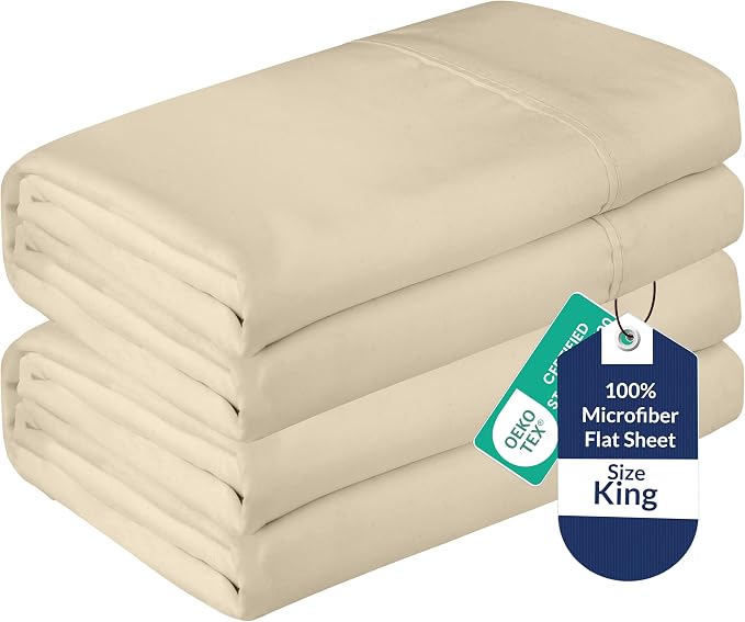 Royale Linens 2 Pack Bulk Flat Sheet Set by ROYALELINENS